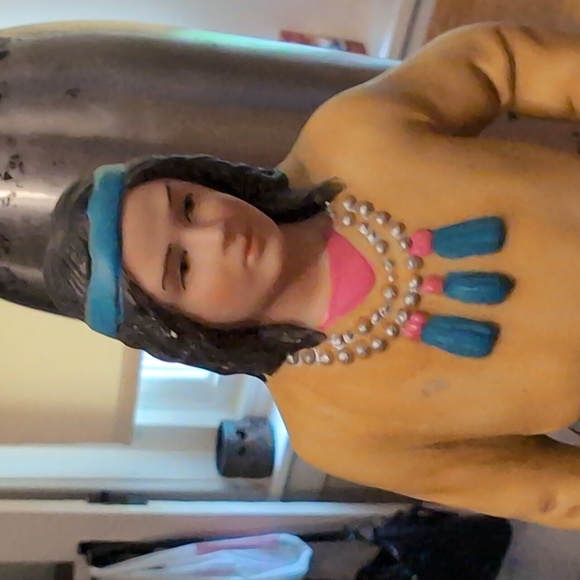 Homeco 1980's Native American Couple With Baby And Wolf Pup - Picture 3 of 7